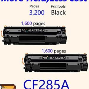 Color Print Compatible CE285A Toner Cartridge Replacement for HP 85A CE285 285A Work with Pro P1102w P1102 P1105 P1106 M1212NF MFP M1217NFW P1505n P1005 P1109w 1102w Laser Printer (2-Pack, Black)