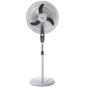 costway pedestal fan, 18-inch adjustable height standing fan, 3-speed digital control, oscillating fan with timer for home, office