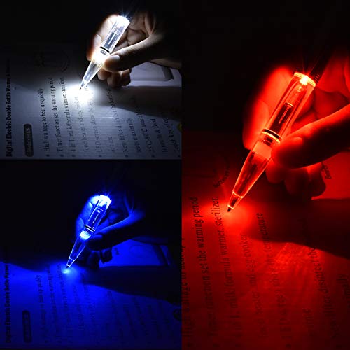 HANLIN Light Up Pen, 4 Pcs Pack LED pen with light,LED light pen Writing in The Dark-White