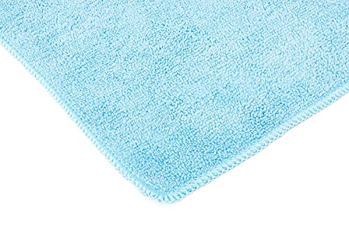 The Rag Company - Premium All-Purpose Microfiber Terry Cleaning Towels - Commercial Grade, Highly Absorbent, Lint-Free, Streak-Free, Kitchens, Bathrooms, 365gsm, 12in x 12in, Light Blue (12-Pack)