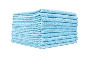 the rag company - edgeless 300 - microfiber detailing towels, perfect for removing polishes, sealants, and glaze; great for interior cleaning and dirty jobs; 300gsm, 16in x 16in, light blue (10-pack)