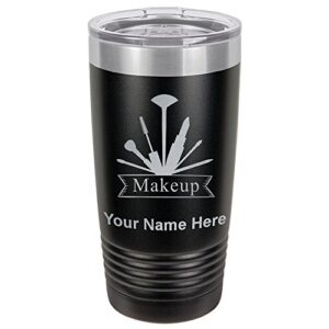 lasergram 20oz vacuum insulated tumbler mug, makeup artist, personalized engraving included (black)