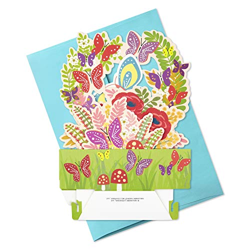 Hallmark Paper Wonder Pop Up Card for Birthday, Thinking of You, Congrats, or Any Occasion (Flowers and Butterflies)