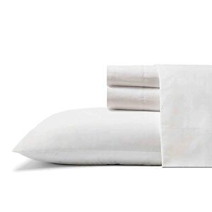 tommy bahama - queen sheets, cotton percale bedding set, crisp & cool, stylish home decor (cool zone white, queen)