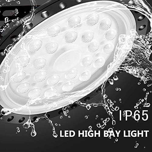 Atralife UFO LED High Bay Light 100W Industrial Light Ceiling Light 13000 Lumen 6000-6500K IP65 Warehouse LED Lights- Commercial Bay Lighting for Warehouse Garage Factory Workshop Gym (100W)