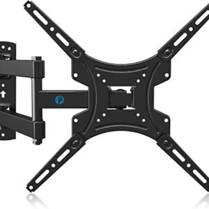 Full Motion TV Wall Mount Bracket Articulating Arms Swivels Tilts Extension Rotation for Most 26-55 Inch LED LCD Flat Curved Screen TVs, Max VESA 400x400mm up to 66lbs by Pipishell