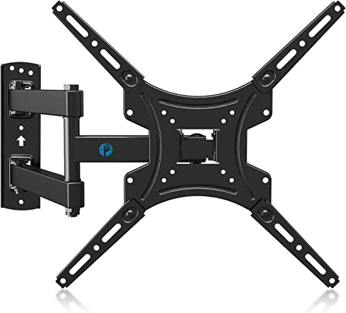 Full Motion TV Wall Mount Bracket Articulating Arms Swivels Tilts Extension Rotation for Most 26-55 Inch LED LCD Flat Curved Screen TVs, Max VESA 400x400mm up to 66lbs by Pipishell