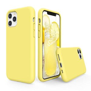 surphy compatible with iphone 11 pro case 5.8 inches, thickened liquid silicone phone case (with microfiber lining) for 11 pro 2019, yellow