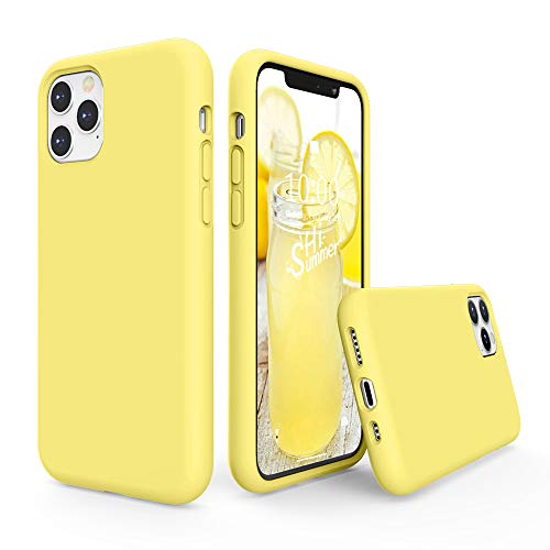 SURPHY Compatible with iPhone 11 Pro Case 5.8 inches, Thickened Liquid Silicone Phone Case (with Microfiber Lining) for 11 Pro 2019, Yellow