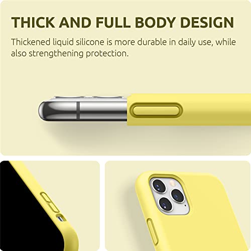 SURPHY Compatible with iPhone 11 Pro Case 5.8 inches, Thickened Liquid Silicone Phone Case (with Microfiber Lining) for 11 Pro 2019, Yellow