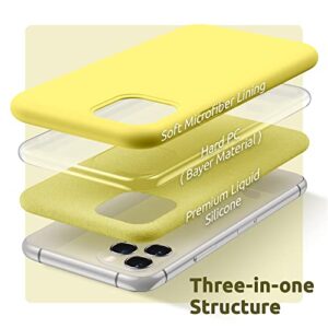 SURPHY Compatible with iPhone 11 Pro Case 5.8 inches, Thickened Liquid Silicone Phone Case (with Microfiber Lining) for 11 Pro 2019, Yellow