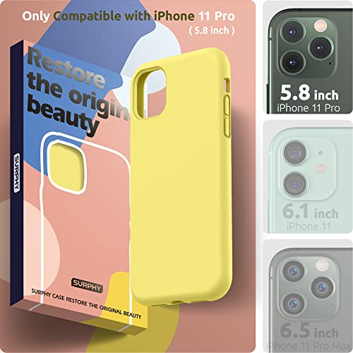 SURPHY Compatible with iPhone 11 Pro Case 5.8 inches, Thickened Liquid Silicone Phone Case (with Microfiber Lining) for 11 Pro 2019, Yellow