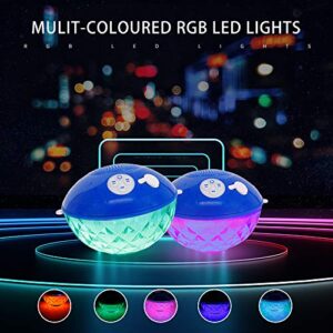 Bluetooth Speakers with Colorful Lights, Portable Speaker IPX7 Waterproof Floatable, Built-in Mic,Crystal Clear Sound Speakers Bluetooth Wireless 50ft Range for Home Shower Outdoors Pool Travel