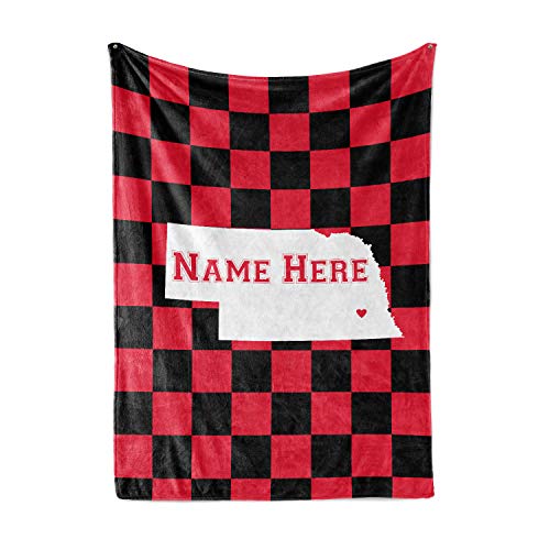 State Pride Series Nebraska - Personalized Custom Fleece Throw Blankets with Your Family Name - Lincoln Edition