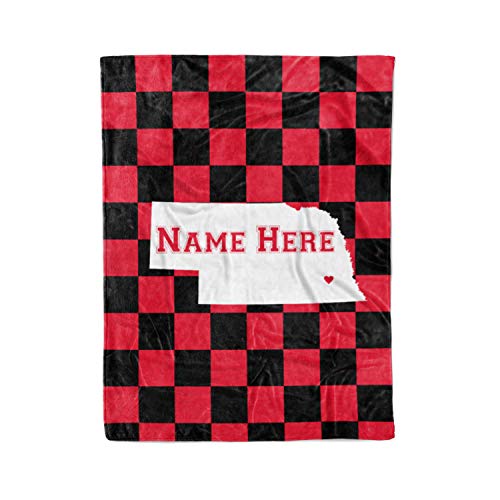 State Pride Series Nebraska - Personalized Custom Fleece Throw Blankets with Your Family Name - Lincoln Edition