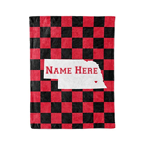 State Pride Series Nebraska - Personalized Custom Fleece Throw Blankets with Your Family Name - Lincoln Edition