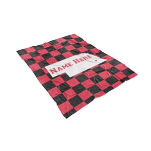 State Pride Series Nebraska - Personalized Custom Fleece Throw Blankets with Your Family Name - Lincoln Edition