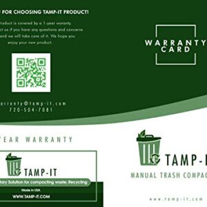 TAMP-IT Mighty Mini Manual Trash Compactor Frees Up Space in Bins, Receptacles, Dumpsters Reduce Trips to Dispose Trash Cost Effective (18" - 7 1/2" D)