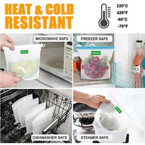 Reusable Silicone Food Storage Bags - Reusable Silicone Food Bag 6 Pack Airtight Food Fresh Preserving Bag for Sandwich, Vegetables,Snack,Liquid,2 Large and 4 Medium