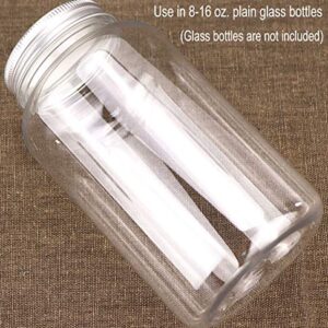 Luckkyme Mason Jar Lids, 20 Pieces Bottle Cap with Straw Hole/Silicone Rings Compatible with Mason Jar