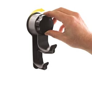 Camco RV Towel Hook | Add Hooks Inside/Outside Your RV | Strong Mechanical Suction Cup Hook (44028) , Black