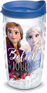 tervis disney - frozen 2 - anna & elsa's journey made in usa double walled insulated tumbler travel cup keeps drinks cold & hot, 10oz wavy, classic