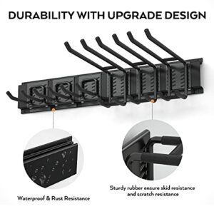 INCLY Garage Tool Storage Rack, Garden Yard Tool Organizer Wall Mount, 48 Inch Heavy Duty Steel Garage Organization System with 3 Racks & 6 Wall Hooks