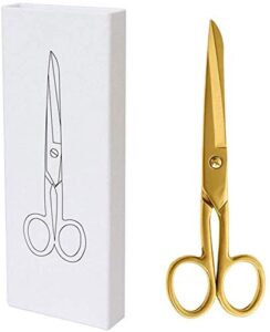 gold scissors 7 inches professional multi-purpose stainless steel scissors heavy duty straight recycled scissors for cutting leather arts fabric crafts scissors