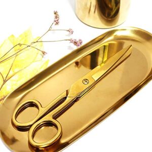 Gold Scissors 7 Inches Professional Multi-Purpose Stainless Steel Scissors Heavy Duty Straight Recycled Scissors for Cutting Leather Arts Fabric Crafts Scissors