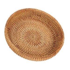 hand-woven round multi-purpose tray fit for food fruit weaving storage holder