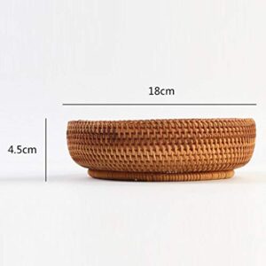 Hand-Woven Round Multi-Purpose Tray fit for Food Fruit Weaving Storage Holder