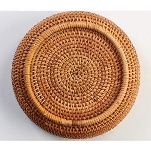 Hand-Woven Round Multi-Purpose Tray fit for Food Fruit Weaving Storage Holder