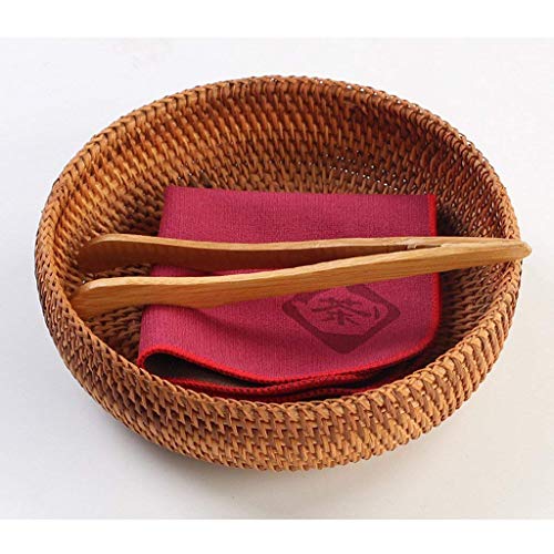 Hand-Woven Round Multi-Purpose Tray fit for Food Fruit Weaving Storage Holder