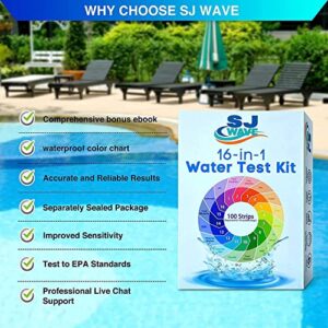 16 in 1 Drinking Water Test Kit |High Sensitivity Test Strips detect pH, Hardness, Chlorine, Lead, Iron, Copper, Nitrate, Nitrite | Home Water Purity Test Strips for Aquarium, Pool, Well & Tap Water