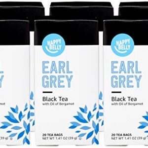 Amazon Brand - Happy Belly Tea Bags, Earl Grey, 120 Count (6 Packs of 20) (Previously Solimo)