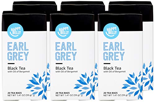 Amazon Brand - Happy Belly Tea Bags, Earl Grey, 120 Count (6 Packs of 20) (Previously Solimo)