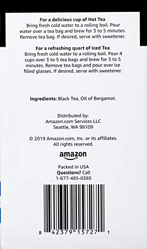 Amazon Brand - Happy Belly Tea Bags, Earl Grey, 120 Count (6 Packs of 20) (Previously Solimo)