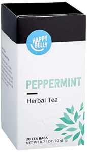 amazon brand - happy belly peppermint herbal tea bags, 20 count (previously solimo)