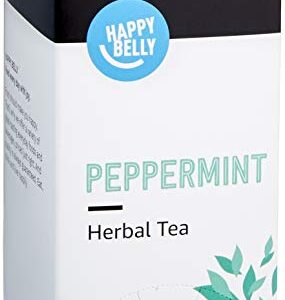 Amazon Brand - Happy Belly Peppermint Herbal Tea Bags, 20 Count (Previously Solimo)