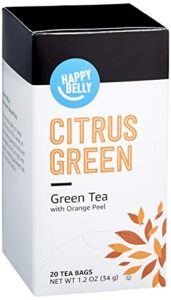 amazon brand - happy belly citrus green tea bags, 20 count
