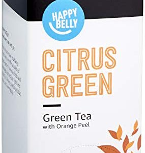 Amazon Brand - Happy Belly Citrus Green Tea Bags, 20 Count