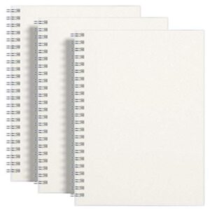 rettacy blank notebook spiral 3 pack - a5 unlined notebook with clear hardcover,100gsm thick paper,480 pages total,5.7"x 8.3"