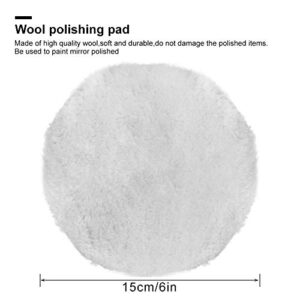 ANWTOTU 5 Pcs 6 Inch Polishing Buffing Wheel for Drill Wool Pads Wheel Polishing Pads Woolen Polishing Waxing Pads Kits with M14 Drill Buffer Adapter