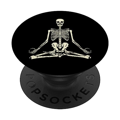 Meditating Skeleton Lotus Yoga Zen Balance Halloween Costume PopSockets Swappable PopGrip