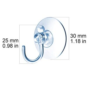 Suction Cup Hooks Clear Plastic Sucker Pads for Window Glass Shower Bathroom Kitchen Wall with 4 Styles 60 mm 50 mm 40 mm 30 mm Support Festivals Parties Events Theme Carnival Decorations (30 mm)