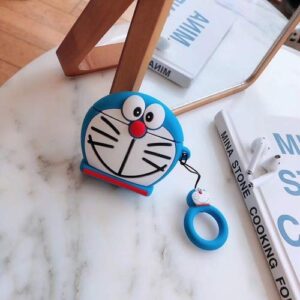 TEMTOOE Silicone Case Compatible for Apple Airpods 1&2 Lightweight Cover[Cartoon Pattern][Designed for Kids Girl and Boys](Doraemon)