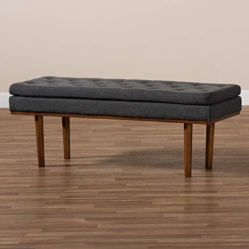 Baxton Studio Benches, One Size, Dark Grey/Walnut