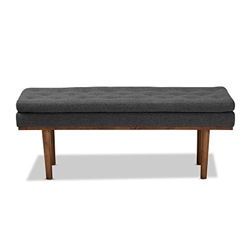 Baxton Studio Benches, One Size, Dark Grey/Walnut