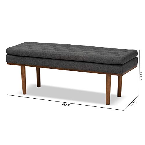 Baxton Studio Benches, One Size, Dark Grey/Walnut