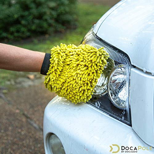 DocaPole Car Wash Mitt - 2 Pack - Premium Chennille Microfiber Car Wash Mitts - Rewashable Cleaning and Dusting Glove - Scratch Free - One Size Fits All (DocaPole Extension Pole Not Included)